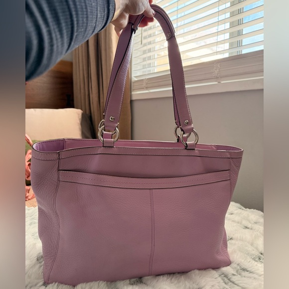 Coach Lavender Leather Tote - Picture 2 of 14